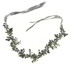 BRIDAL Crystal Rhinestone Pearl Ribbon Tiara Headband Headpiece Veil Jewelry